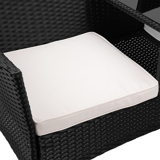 Garden Bench from Technorattan Sofa CORDOBA Black with Beige Cushions