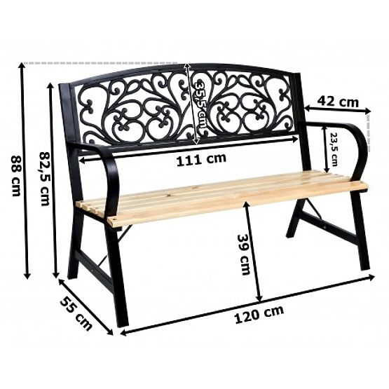 Garden Bench Steel-Cast Iron TITO
