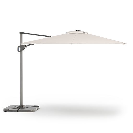 Garden Cantilever Parasol Shade 4x3 m with Cover, 360° Rotatable, Beige
