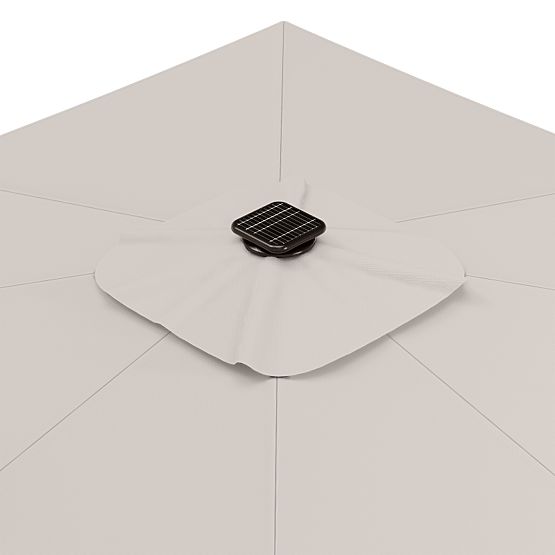 Garden Cantilever Parasol Shade Deluxe 4x3 m with Cover and Solar LED Lighting, Rotatable