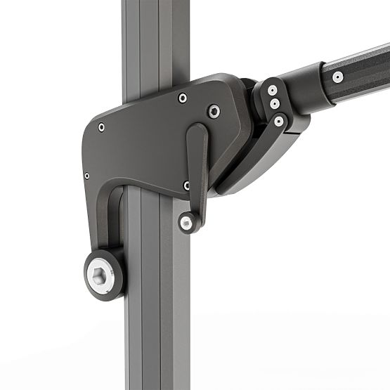 Garden Cantilever Parasol Shade Deluxe 4x3 m with Cover and Solar LED Lighting, Rotatable