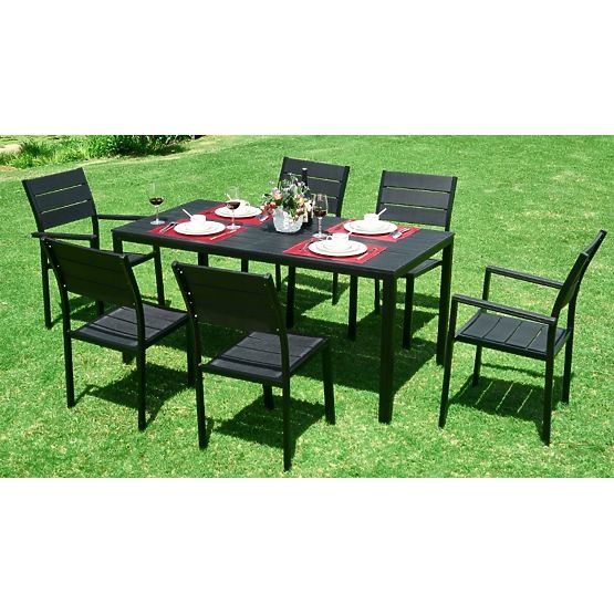 Garden Catering Table 156 x 78 cm Black