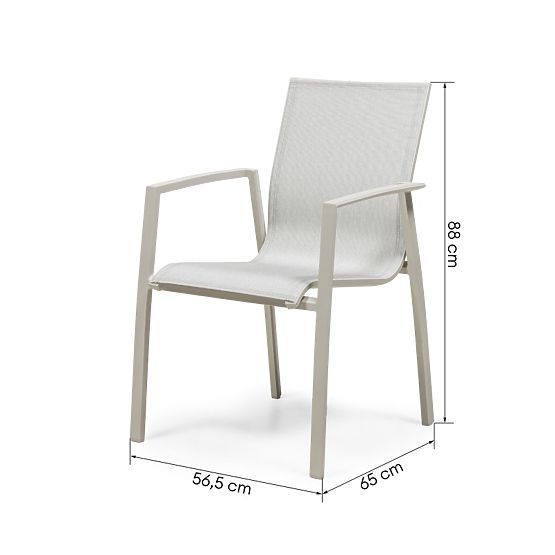 Garden Chair Canelli Aluminum, Light Beige