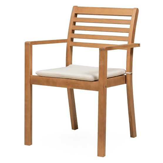 Garden Chair Familis ll Eucalyptus Wood FSC, Teak Finish, Beige