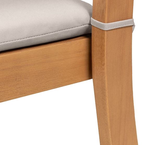 Garden Chair Familis ll Eucalyptus Wood FSC, Teak Finish, Light Grey