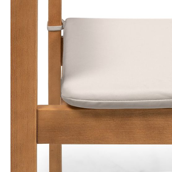 Garden Chair Familis ll Eucalyptus Wood FSC, Teak Finish, Light Grey