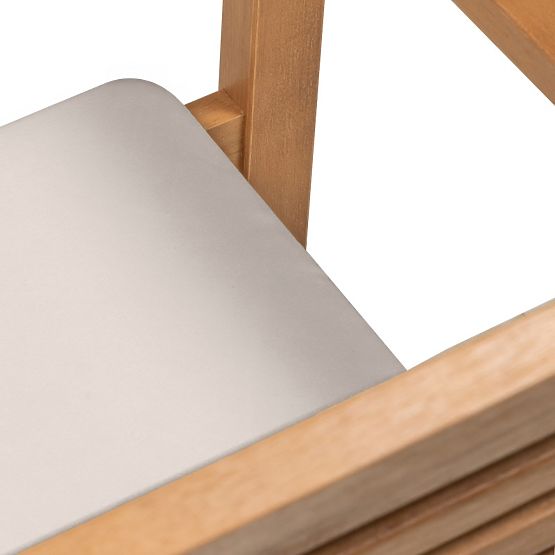 Garden Chair Familis ll Eucalyptus Wood FSC, Teak Finish, Light Grey