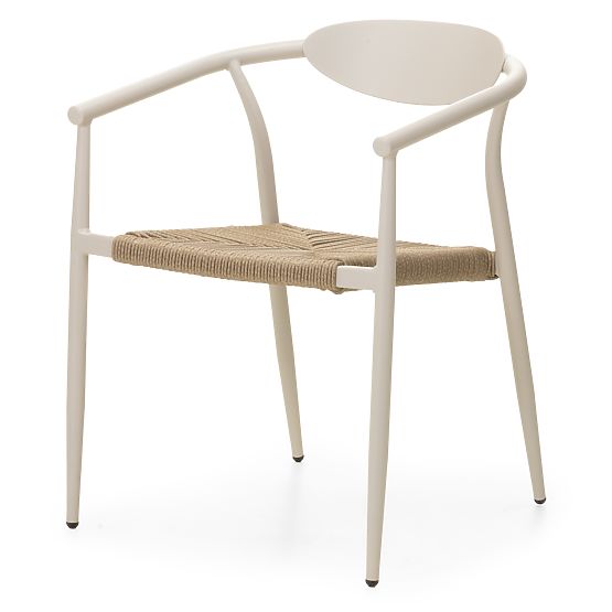 Garden Chair Piretto, Technorattan, Aluminum, Light Beige/Light Brown
