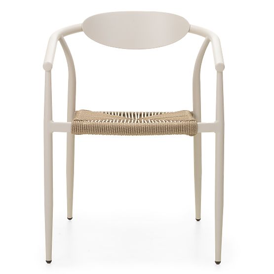 Garden Chair Piretto, Technorattan, Aluminum, Light Beige/Light Brown