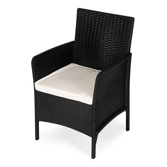 Garden Chair with Cushion Balcony Terrace Garden Black MultiGarden