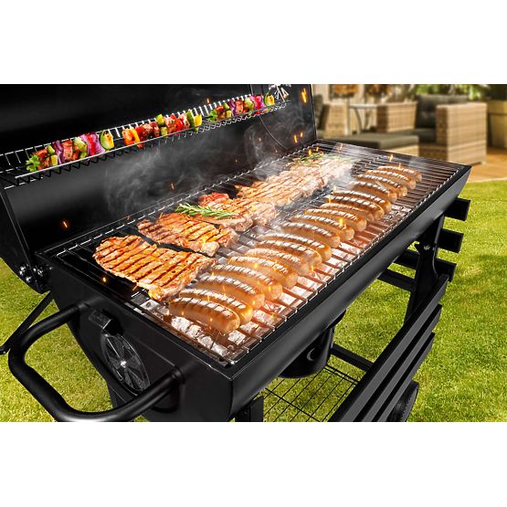 Garden Charcoal Barrel Grill with 2 Grates and Ash Pan