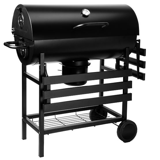 Garden Charcoal Barrel Grill with 2 Grates and Ash Pan