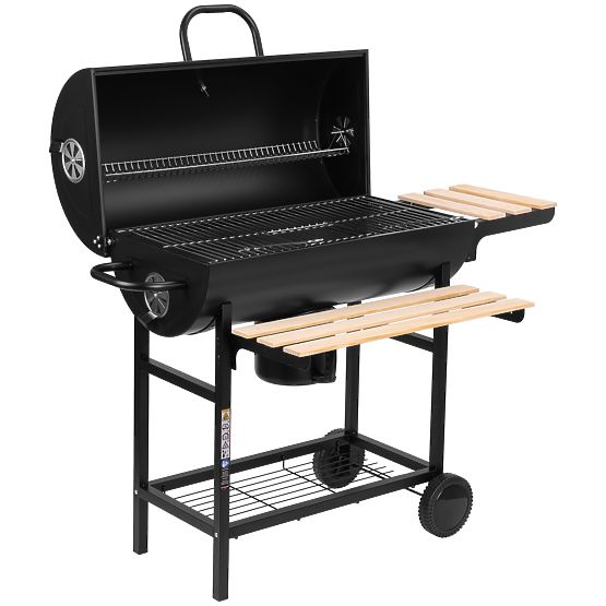 Garden Charcoal Grill 2 Grates Ash Pan BAREL WOOD