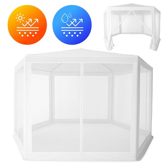 Garden Commercial Pavilion Tent 2x2x2 m with Mosquito Net White MultiGarden