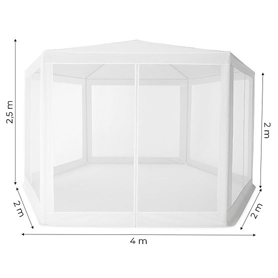 Garden Commercial Pavilion Tent 2x2x2 m with Mosquito Net White MultiGarden