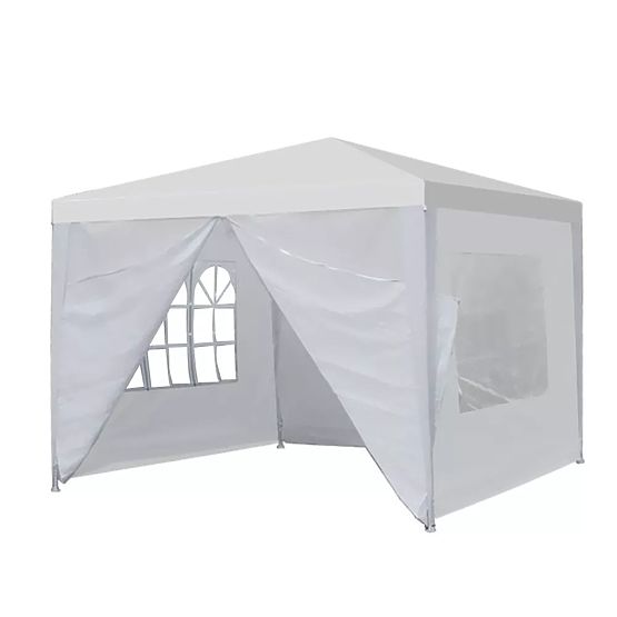 Garden Commercial Pavilion Tent 3x3 m 4 Walls White MultiGarden