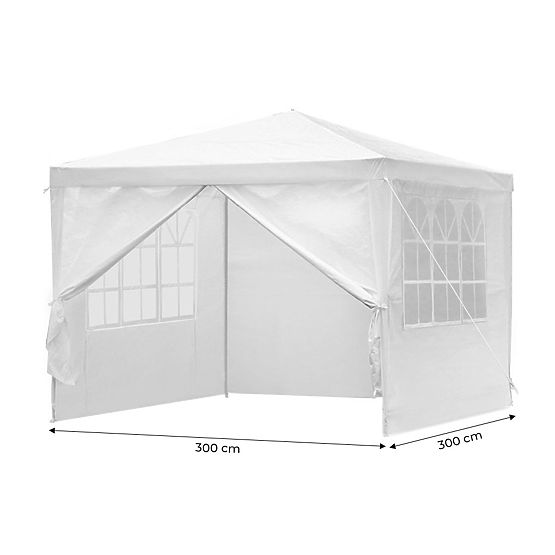 Garden Commercial Pavilion Tent 3x3 m 4 Walls White MultiGarden