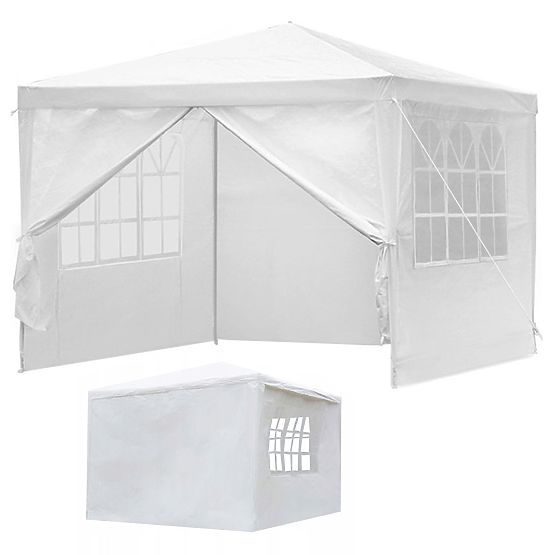 Garden Commercial Pavilion Tent 3x3 m 4 Walls White MultiGarden