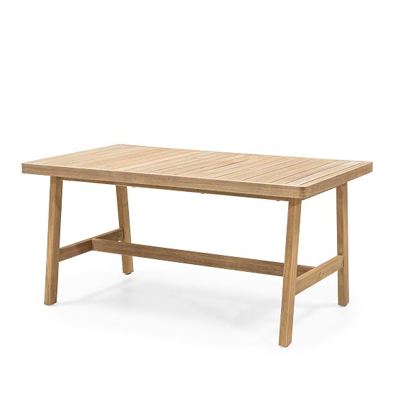 Garden Corner Set with Table Castello, Wicker, Acacia Wood FSC, Teak Look, Beige