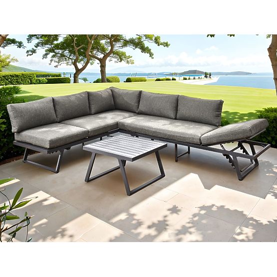 Garden Corner Sofa Set with Table RADIOSO with Adjustable Backrest