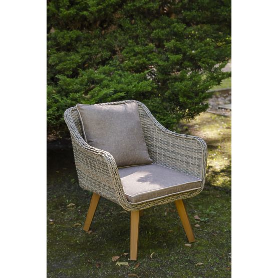 Garden Furniture from Technorattan (Large 3-Seater Sofa + 2 Armchairs + Table) LARGO Grey Mix