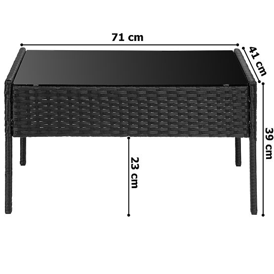 Garden Furniture Set 4-in-1 MAGNOLIA Black with Beige Cushions