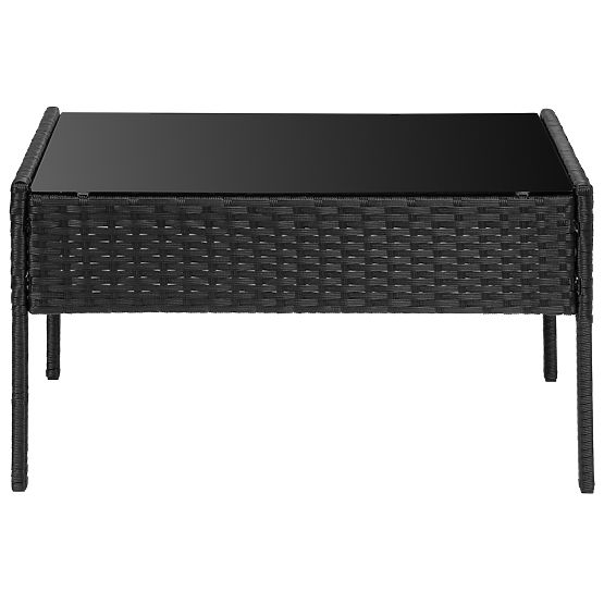 Garden Furniture Set 4-in-1 MAGNOLIA Black with Beige Cushions