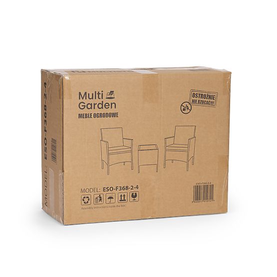 Garden Furniture Set from Technorattan 2 Chairs Table Dark Brown MultiGarden