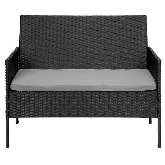 Garden Furniture Set from Technorattan MAGNOLIA Black with Grey Cushions