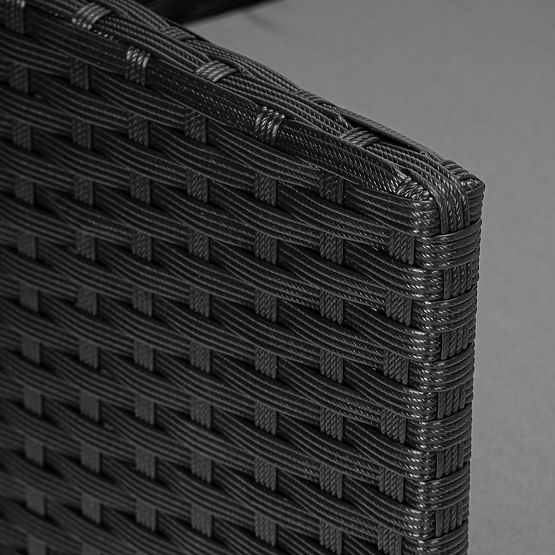 Garden Furniture Set from Technorattan MAGNOLIA Black with Grey Cushions