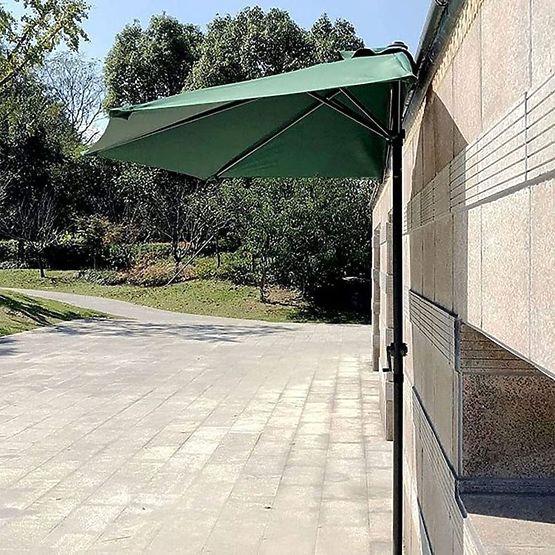 Garden Half-Umbrella Wall-Mounted for Terrace 2.7m Green