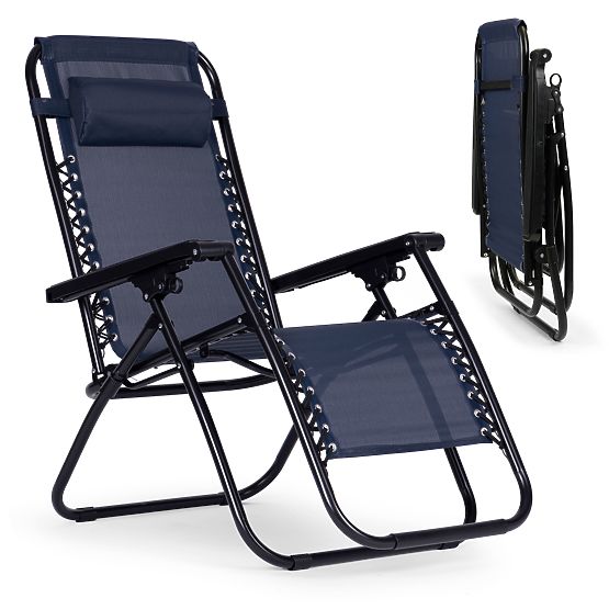 Garden Lounger Chair with Adjustable Backrest ZERO GRAVITY ModernHome - Blue
