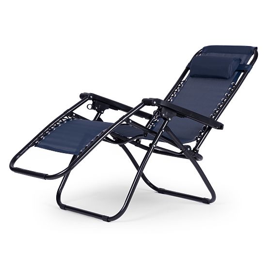Garden Lounger Chair with Adjustable Backrest ZERO GRAVITY ModernHome - Blue