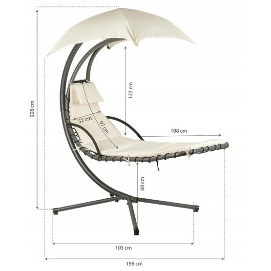 Garden Lounger Swing Rocking Chair Hanging Basket ModernHome