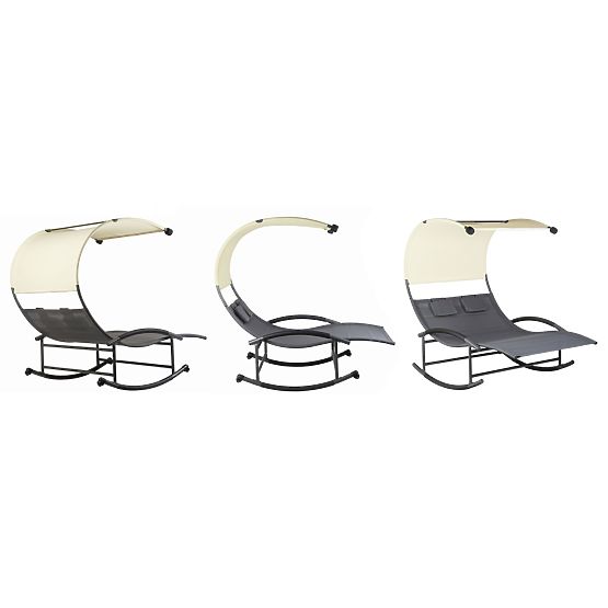 Garden Lounger with Canopy Swing