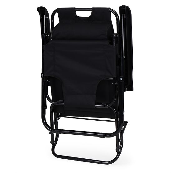 Garden Lounger with Headrest Foldable Design Black