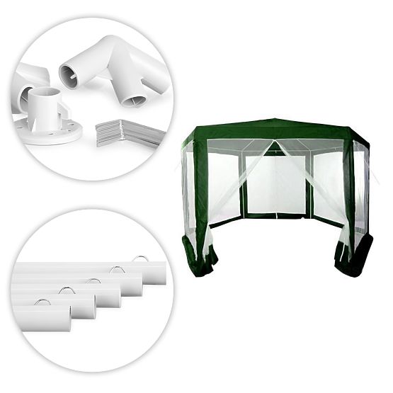 Garden Pavilion Tent 2x2x2 m with Mosquito Net Green MultiGarden