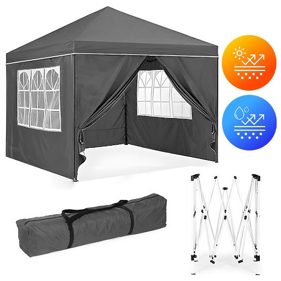 Garden Pavilion Tent 3x3 m Automatic Pop-up + 4 Side Walls MultiGarden