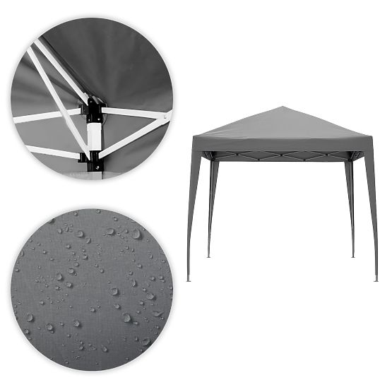 Garden Pavilion Tent 3x3 m Automatic Pop-up + 4 Side Walls MultiGarden