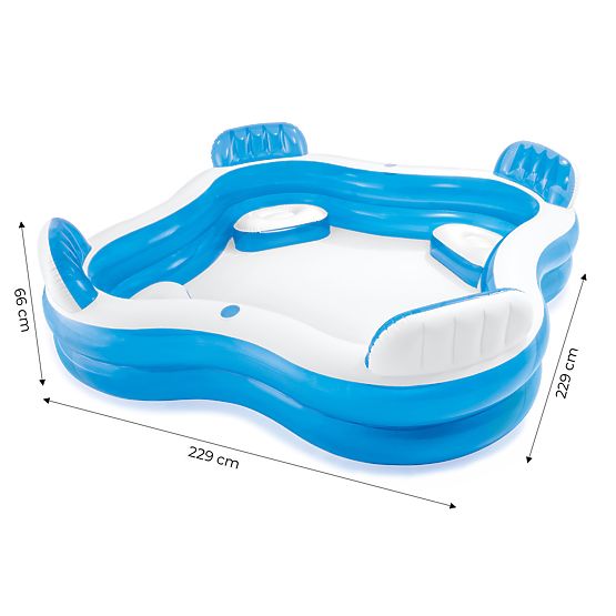Garden Pool with Inflatable Seats 229x229cm Intex 56475
