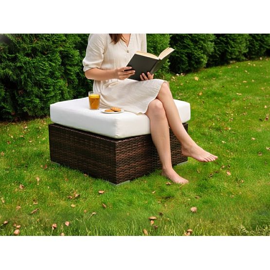 Garden Pouf Made of Technorattan