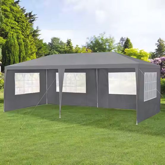 Garden Sales Tent 3x6 m 6 Walls Gray MultiGarden