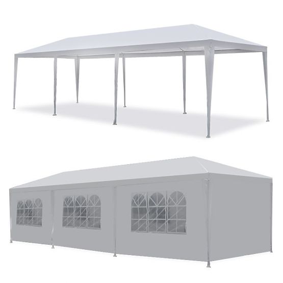 Garden Sales Tent Pavilion 3x9 m 8 Walls White MultiGarden