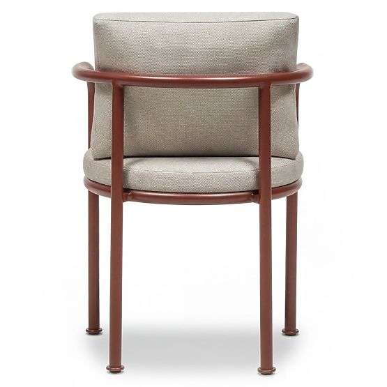 Garden Set Amarello, Round Table 140 cm + 4 Chairs, Aluminum, Burgundy Brown