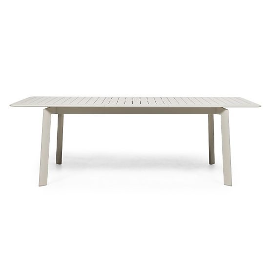 Garden Set Canelli, Extendable Table 175-234 cm + 6 Chairs, Aluminum, Light Beige