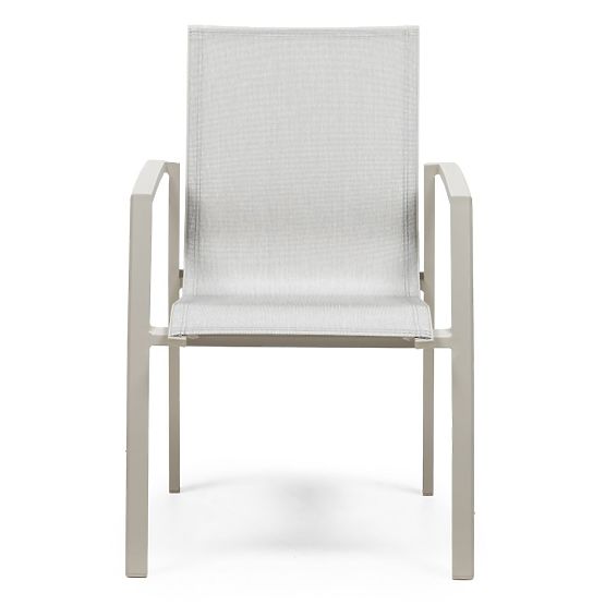 Garden Set Canelli, Extendable Table 175-234 cm + 8 Chairs, Aluminum, Light Beige