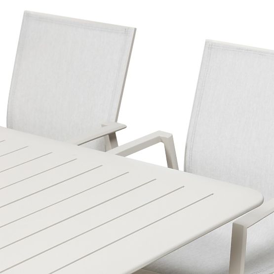 Garden Set Canelli, Extendable Table 175-234 cm + 8 Chairs, Aluminum, Light Beige