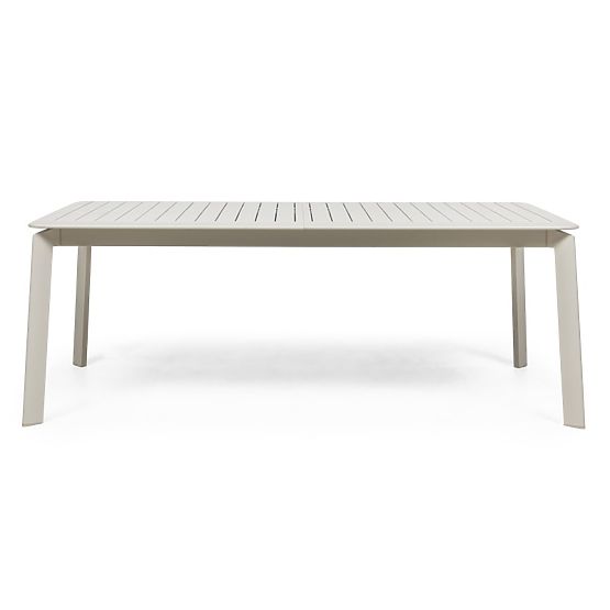 Garden Set Canelli, Extendable Table 205-286 cm + 8 Chairs, Aluminum, Light Beige