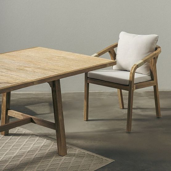 Garden Set Castello, Extendable Table 200-295 cm + 8 Woven Chairs, Acacia Wood FSC