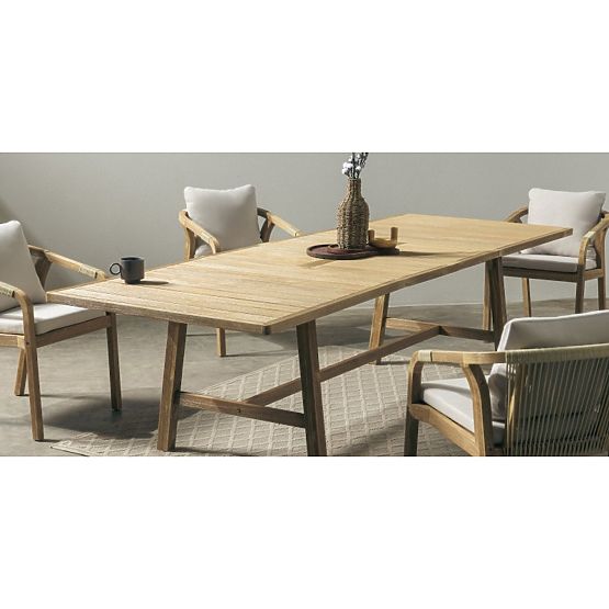 Garden Set Castello, Extendable Table 200-295 cm + 8 Woven Chairs, Acacia Wood FSC